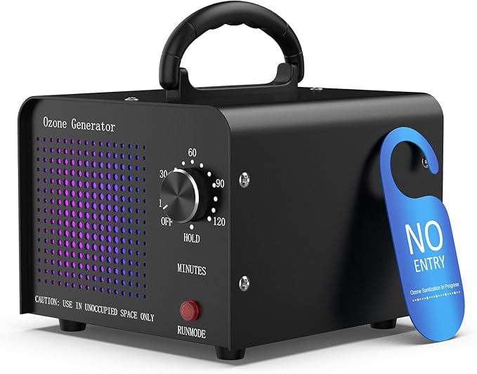 Medvoe 0zone Generator 30000mg - O3 Air Purifier for Home & Car, Ozone Machine Odor Removal for Smoke & Pet (Black)