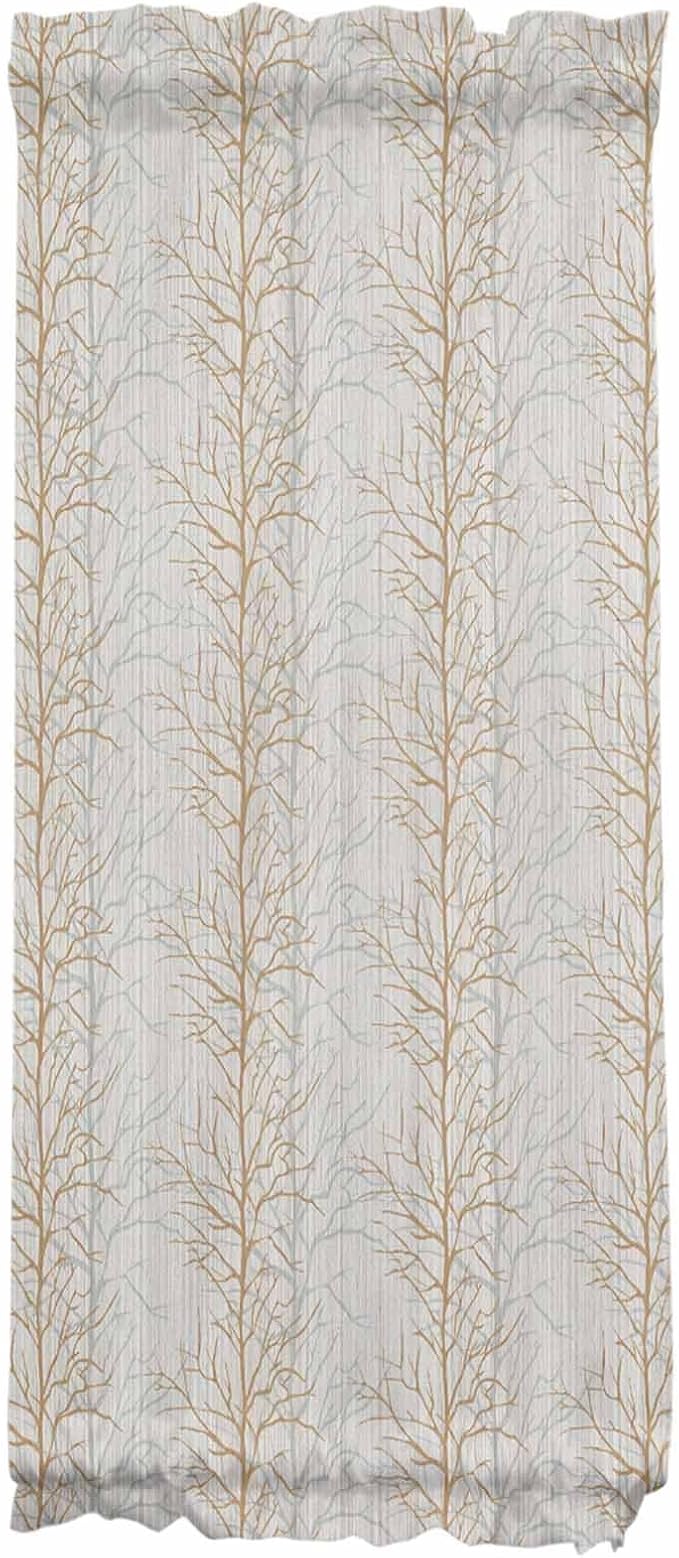 French Door Curtain Panel for Front Door, Orange Tree Branch Plant Lines Slidelight Door Curtains with Tieback Light Filtering Privacy Panels for Doorway Entryway 25"x 40"