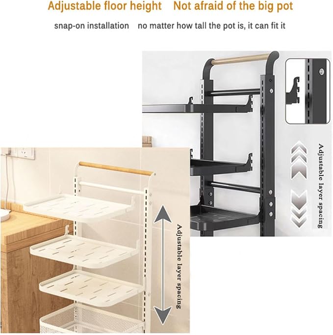 Expandable Kitchen Pan Stand for Cupboard Storage Pot Rack Lid Holders for Pots And Pans Black 3 * 3 Boards
