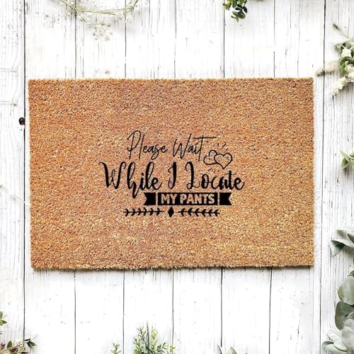 Please Wait While I Locate My Pants Lucky Shamrock Doormat Bath Rug Welcome Mat Non Slip Dust Floor Carpet for Kitchen Front Hall Lawn 18x30 inch
