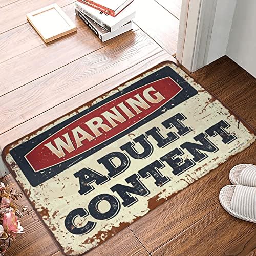Large Door Mats Outdoor Warning Adult Contents Rug Porch Rugs Outdoor Waterproof Funny Hunting Gifts 18x30 inch