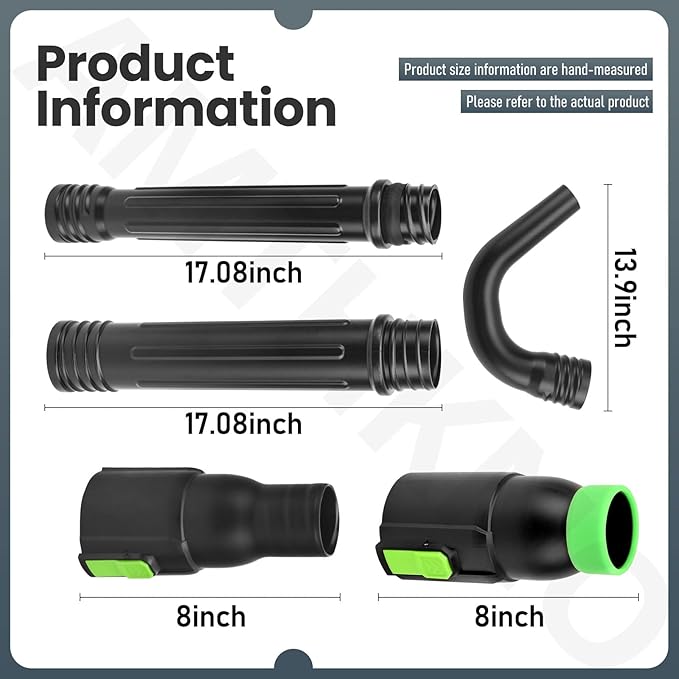 AMTHKNO AGC1000 Gutter Cleaning Attachment Kit/Leaf Blower Tools Mounting Bracket Kit for EGO 530CFM / 580CFM / 575CFM / 650CFM/ 615CFM/LBX6000 Leaf Blowers/Overall Length 9 feet - Black