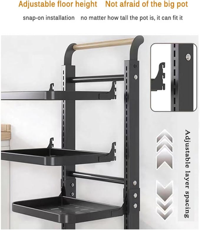 Kitchen Cabinet Storage nizer for Saucepans Baking Trays and Cups Black Includes 3 Shelves 2 Boards and 1 Basket
