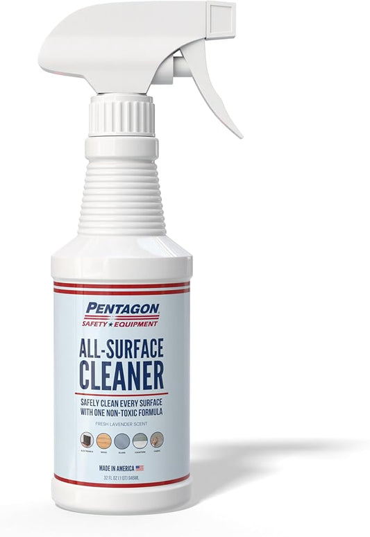 PENTAGON SAFETY EQUIPMENT 32oz Non-Toxic All Surface Cleaner Spray, Streak-Free & Alcohol-Free, Cleaner for Electronics, Wood, Glass, Kitchen & Bathroom, Kid-Safe Formula, Made in USA