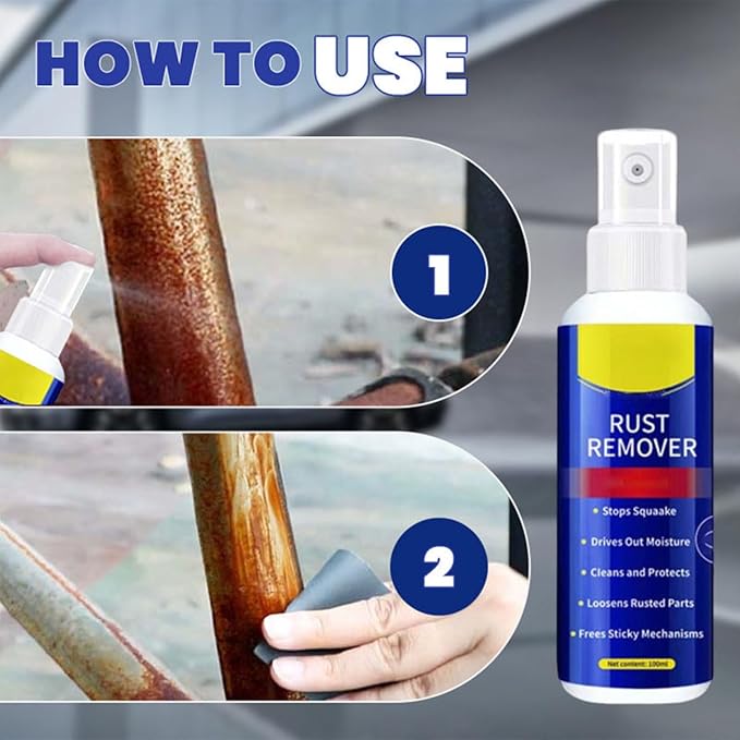 Anti-Rust Lubricant Spray & Rust Remover,Multi-Purpose Lubricant Rust Remover Spray for Metal,Penetrating Oil & Anti-Rust Spray for Vehicles, Tools, Chains (3PCS)