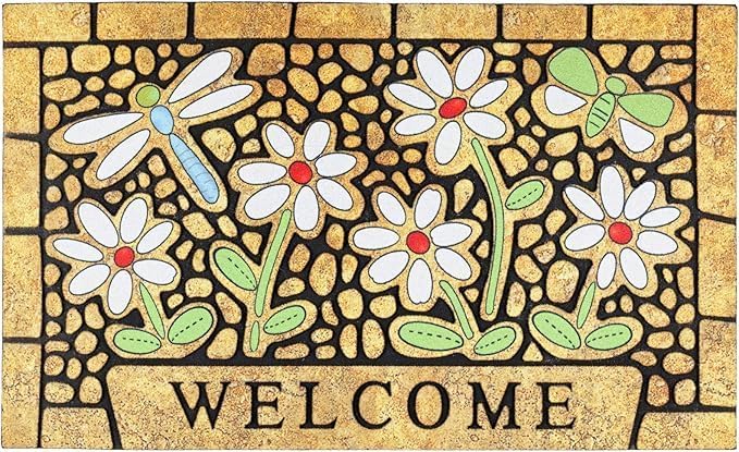 Welcome Door Mat Front Doormat Outdoors for Home Entrance Outdoors Mat for Outside Entry Way Doormat Entry Rugs, Heavy Duty Non Slip Rubber Back Low Profile, Dragonfly 16in *24in
