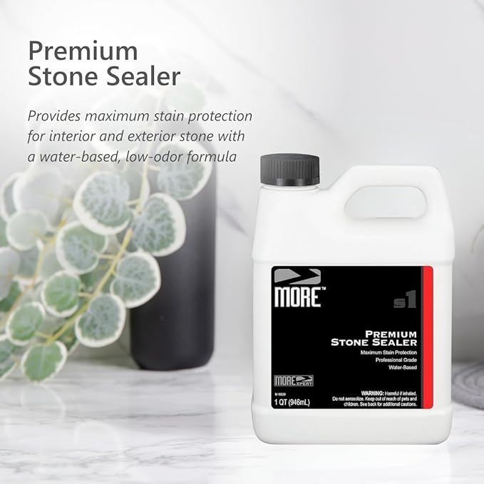 MORE - Quartz Countertop Cleaning, Sealing & Protection Kit - Shine & Stain Protection - Water-Based Formulas - Water-Based Formulas -L
