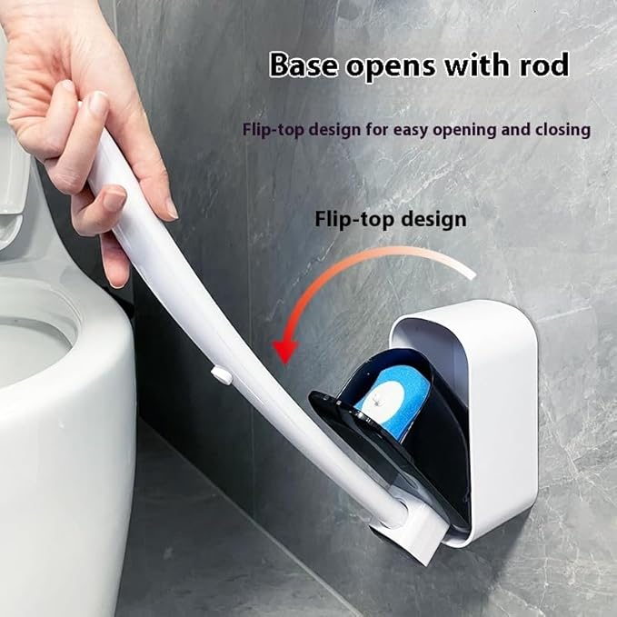 Disposable Toilet Bowl Brush with 8 Toilet Wand Refills, Toilet Bowl Cleaner Wands, Toilet Cleaning System Starter Kit