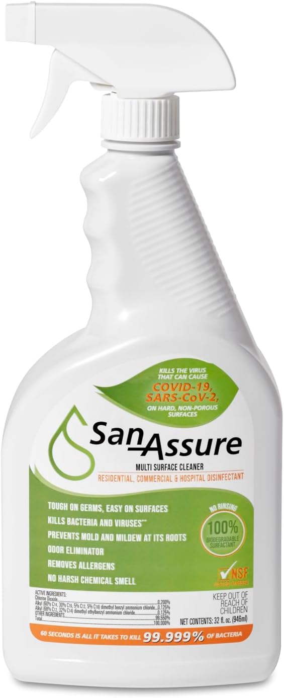 The Disinfectant, EPA Registered, Kills Mold, Mildew & Viruses, Eliminates Odors, Food-Contact Sanitizer, (2) 32oz. Bottles