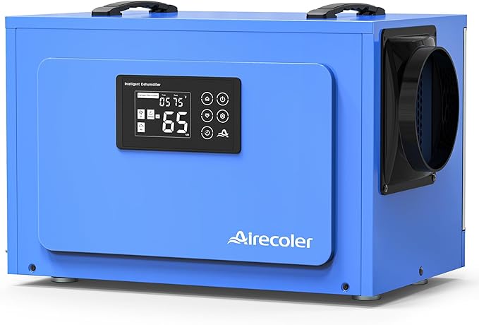 125 Pints Commercial Dehumidifier for Crawl Spaces & Basements with Drain Hose, Industrial Grade Water Damage Restoration for up to 6,000 sq ft, Auto Defrost, Memory Starting