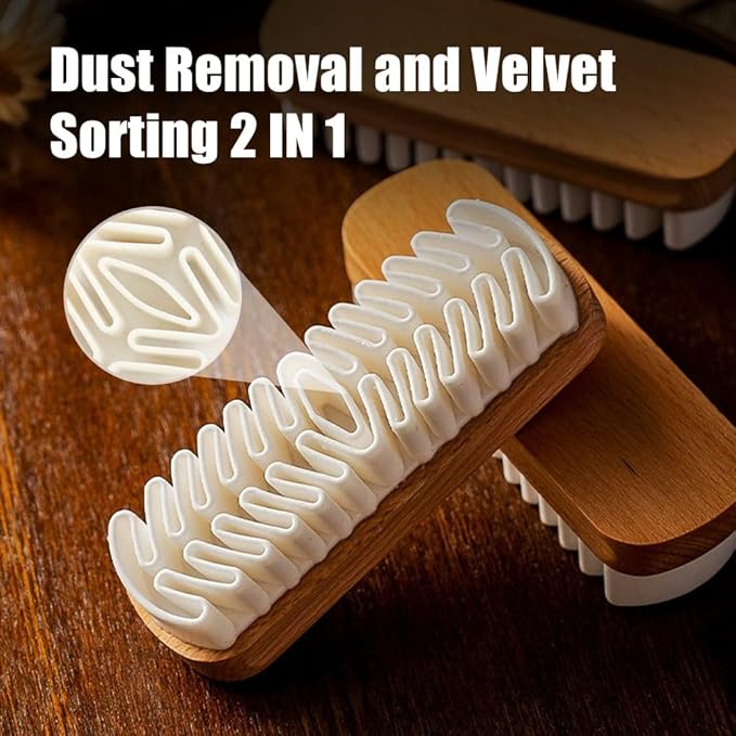 Suede Shoe Brush and Eraser, 2026 New Rubber Shoe Brush, Rubber Polish Eraser with Soft Bristle Brush for Suede Cleaner and Nubuck Brush (3)