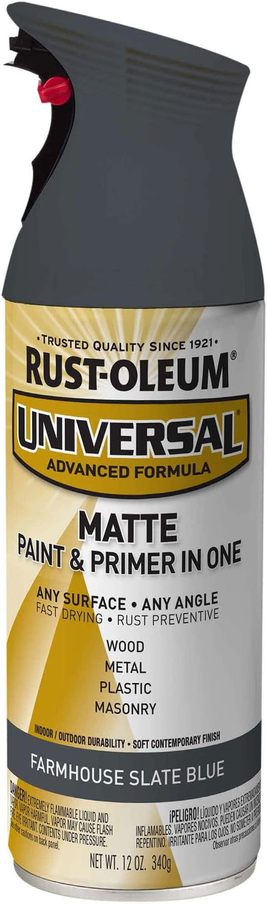 Rust-Oleum 376723 Universal All Surface Spray Paint, 12 oz, Matte Farmhouse Slate Blue