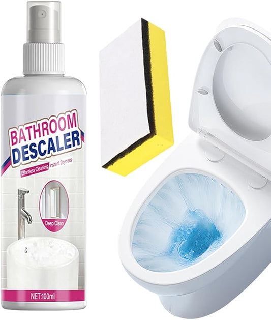 Powerful Bathroom Descaler - Cleaning Foam, Stain Remover with 100ml Capacity, Toilet Cleaner with Multi- Formula, Bowl Agent Spray, Hard Water for Home Use