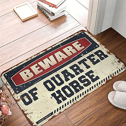 Summer Door Mat Outdoor Beware of Quarter Horse Mat Outdoor Porch Decor Indoor Door Mats for Entryway 20x32 inch