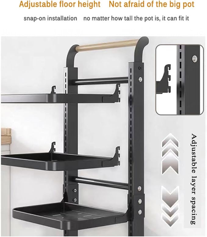 Kitchen Storage Rack nizer for Pots Pans and Lids Drawer and Cupboard Storage Solution with Corner Design for Large Capacity White