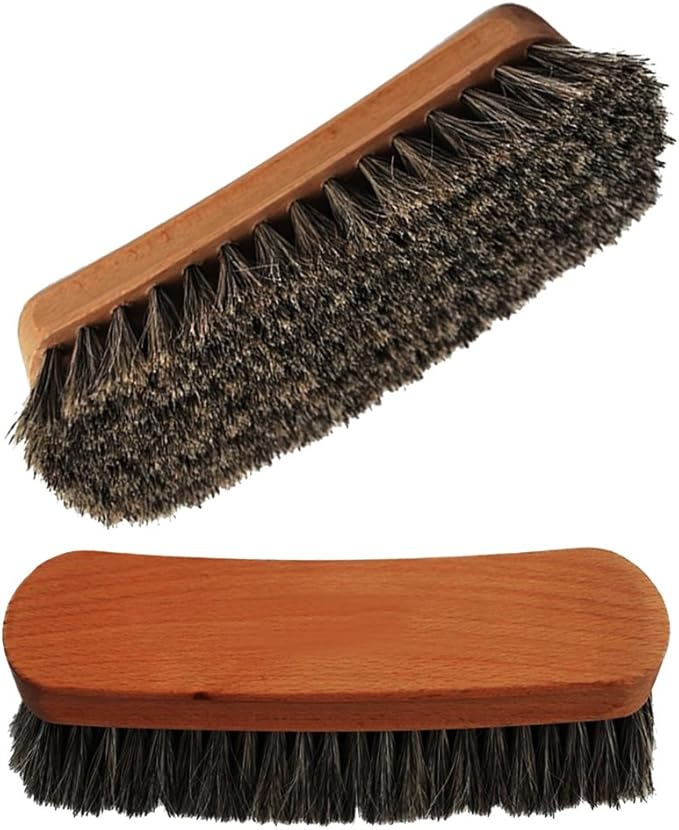 6" Mongolian Horsehair Shine Brush with Wood Handle (1 Pack, [6" Long] Horsehair Brush)