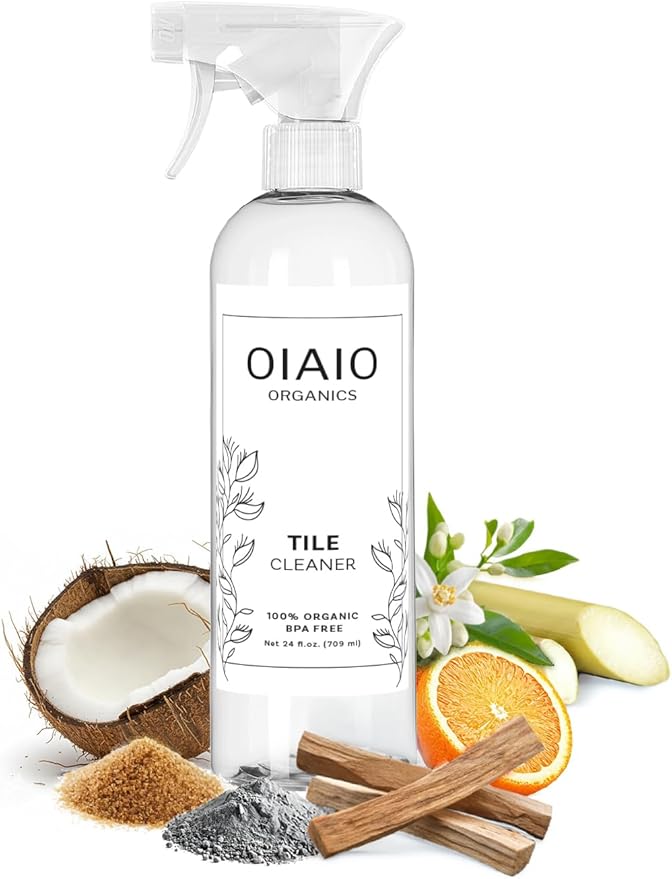 Non-Toxic Bathroom Tile Cleaner - Natural Organic Ingredients that Truly Perform - 24oz - Light Coconut, Citrus & Wood Scent
