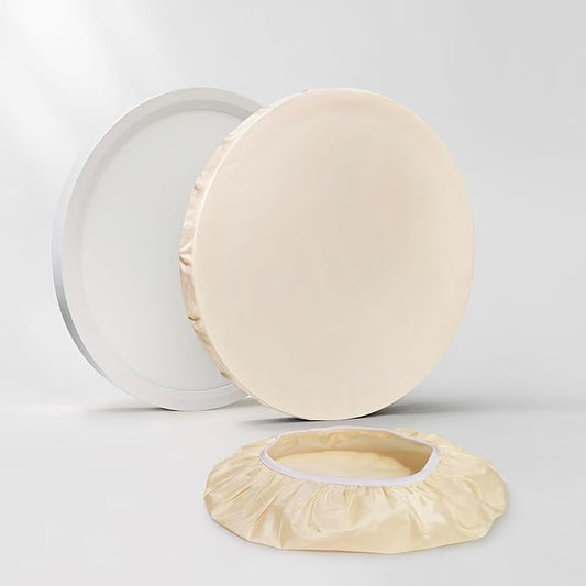 12" Ceiling Light Cover, 4 Pcs Flush Mount Light Fixture Cover, Fabric Ceiling Light Fixture Cover, Light Filters for Bedroom, Kitchen, Hallways/Entryways, Office, Basement (Warm Yellow)