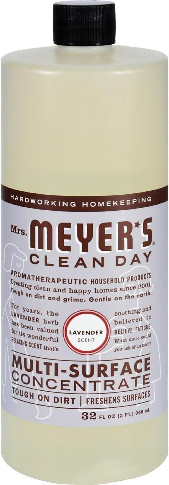 MRS. MEYER'S CLEAN DAY Multi-Surface Cleaner Concentrate, Use to Clean Floors, Tile, Counters, Lavender, 32 fl. oz