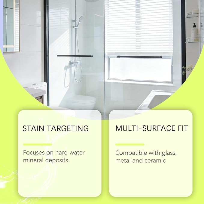 Hard Water Stain Remover, Gentle Lime and Bathroom Descaler, Calcium, Lime & Rust Remover Cleaner for Shower, Glass, Toilet, Water Pipe, Tub & Sink (1pc)