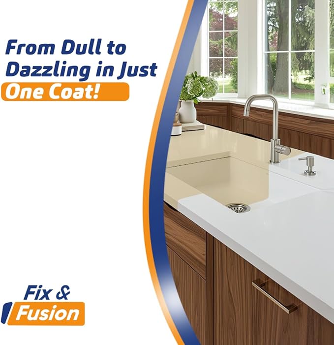Fix & Fusion Bathtub & Tile Spray Paint, Multi-Surface Coating for Bathroom & Kitchen, High Adhesion, Water-Resistant, for Porcelain, Ceramic, Fiberglass, Countertops & More, White 13.5 oz (Pack of 4)