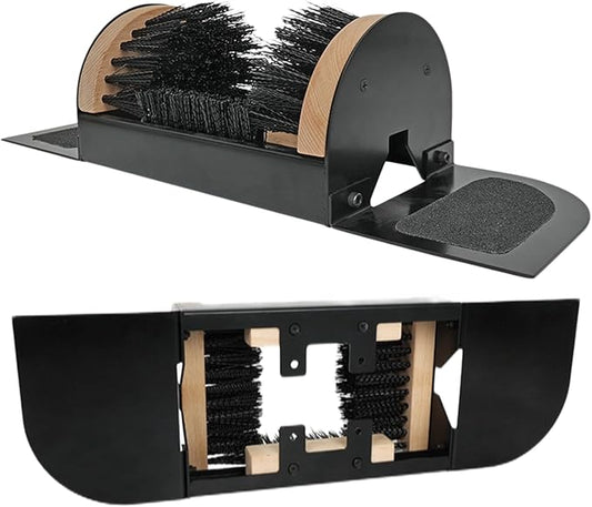 MAXIMILIAN Boot Scraper Outdoor Shoe Brush with Flaps Boot Scrubber Cleaning Heavy-Duty Shoe Cleaner Footwear Cleaning Tool for Mud, Dirt, and Snow