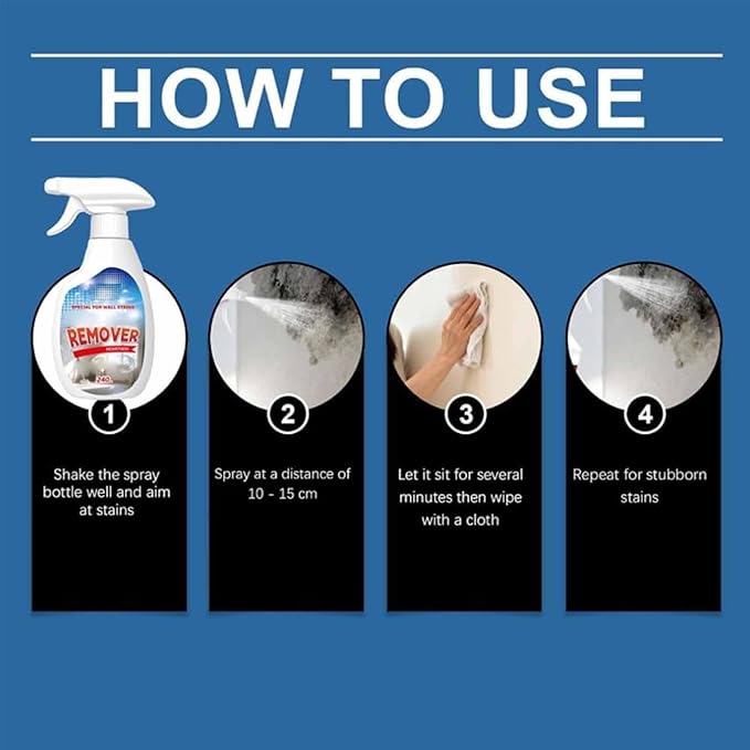 Fast Acting Anti Wall Cleaner Spray, New 8oz Highly Painted Effective Wall Stain Remover, Dust Removal Foam, Multi-Surface Use, Long-Term Protection without Damaging for Bathrooms, Kitchens (3PCS)