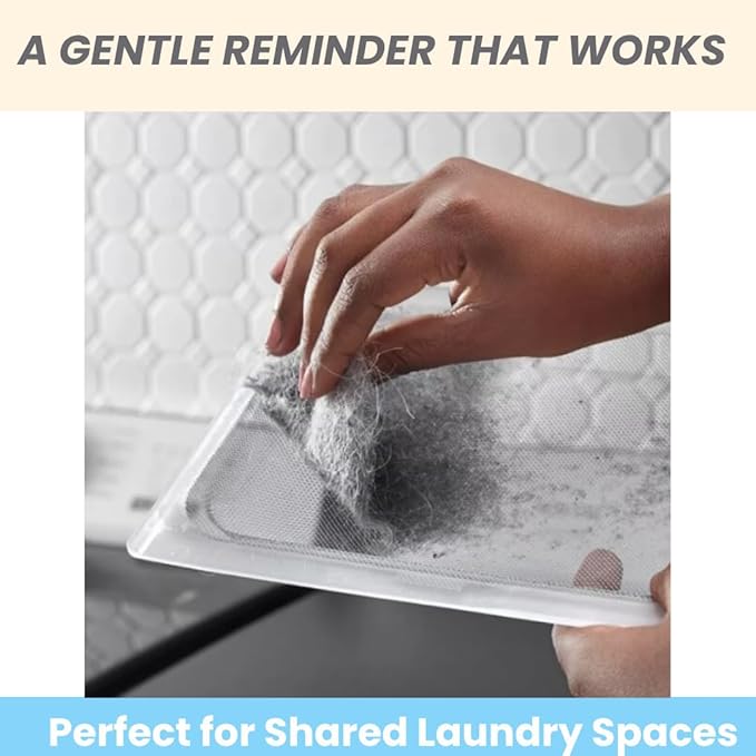 Please Clean Lint Trap Magnet Sticker, Clean Lint Bin Reminder Sign for Dryer, 4x5 Inch Magnetic Lint Bin Sign for Hosts, Rentals, Hotels, Apartments, Laundry Room and Home Use
