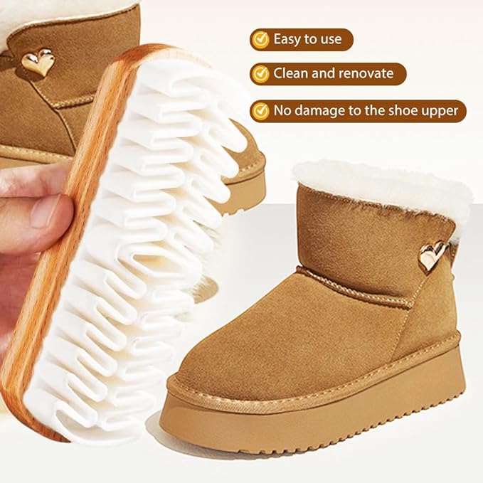 Suede Shoe Brush and Eraser, 2026 New Rubber Shoe Brush, Rubber Polish Eraser with Soft Bristle Brush for Suede Cleaner and Nubuck Brush (2)