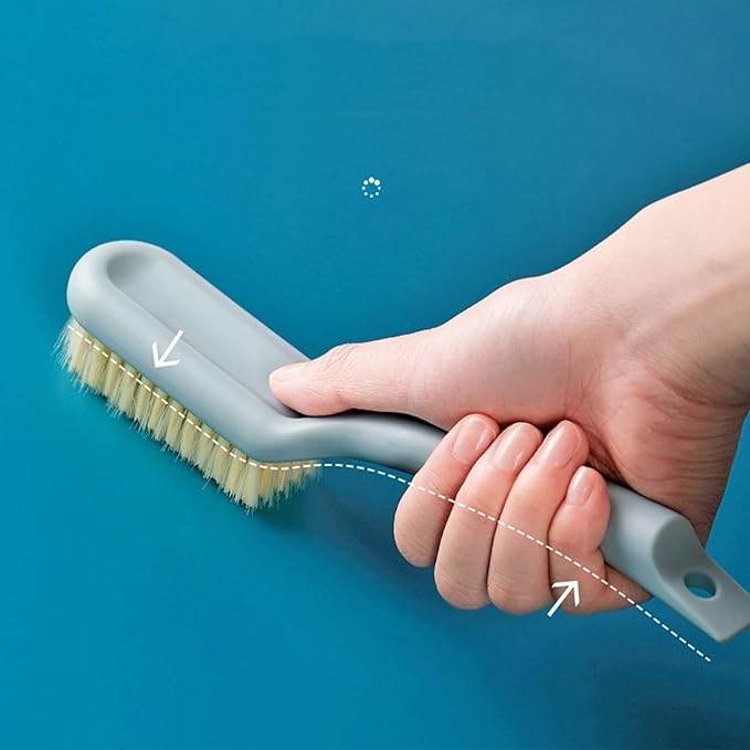 Shoe Cleaning Brush Soft Long Handle Scrub Brush Bathroom Kitchen (Blue)