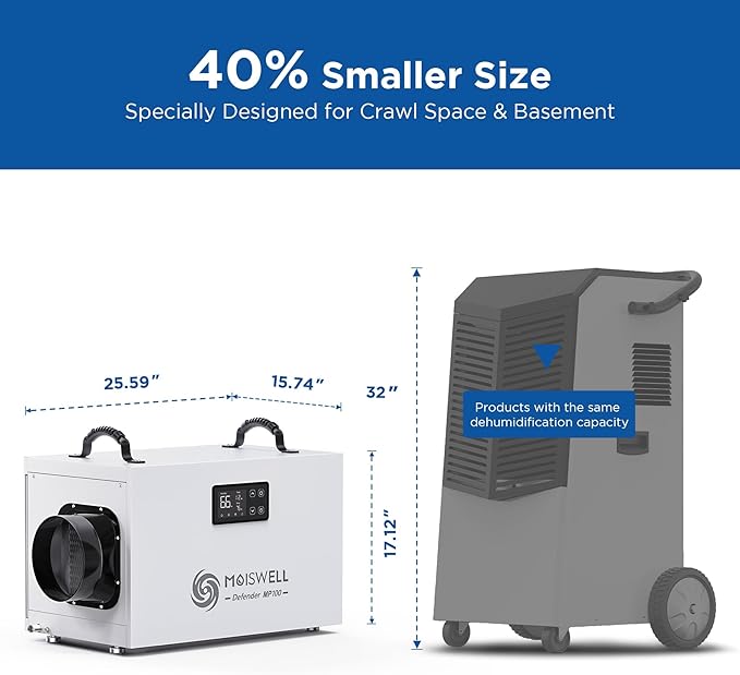 235 Pints Commercial Dehumidifier with Pump Crawl Space Dehumidifiers for Basement with Drain Hose Water Damage Restoration Unit Ideal for up to 8,000 sq ft Industrial and Job Sites