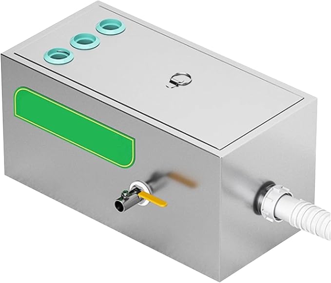 Commercial Grease Trap Separator with Removable Filter Basket & Baffle - Large Kitchen Grease Water Separator for Restaurant Sinks, Efficient Oil & Fat Filtration