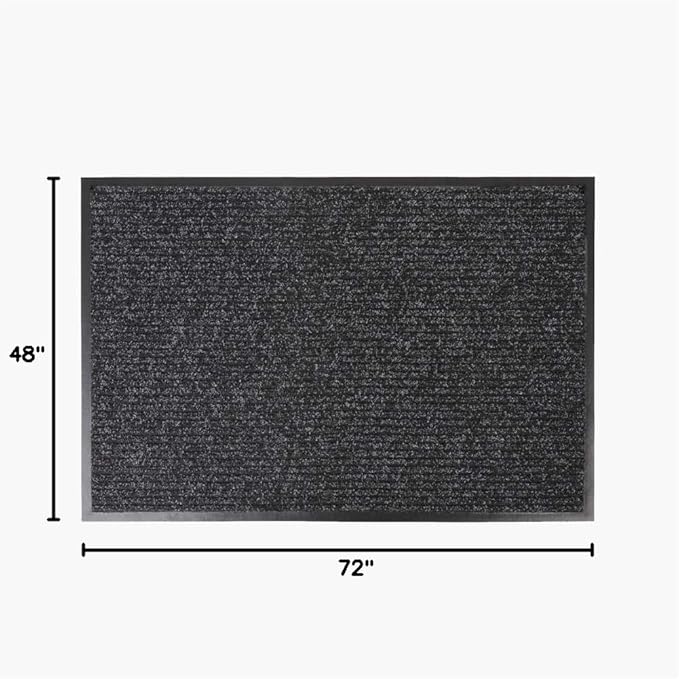 Notrax 109 Brush Step Carpeted Indoor/Outdoor Entrance Mat for Home or Office, 4' x 6', Absorbent Slip Resistant Heavy Duty Entry Mat, Charcoal, 109S0046CH