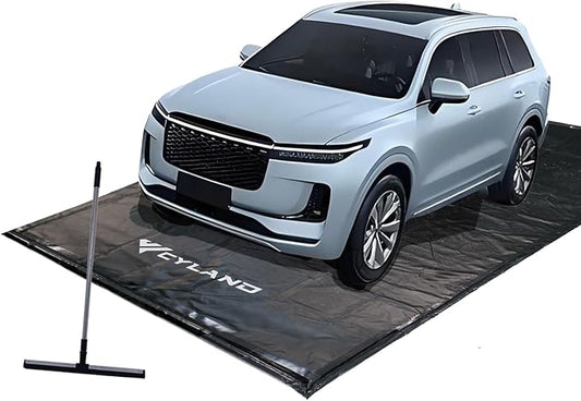 8'6" x 20' Garage Floor Containment Mat, Heavy Duty Oil Drip & Mud Protector, Easy-to-Clean Waterproof Car Mat for Spring Cleaning, Durable PVC Garage Floor Sealer Alternative for SUVs