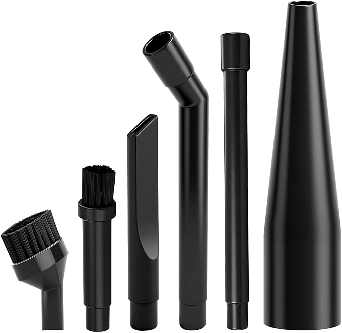 1-1/4" Micro Cleaning Wet Dry Vac Nozzle Kit, 6-Piece Attachments for Compact Wet Dry Shop Vacuum, Industrial-Grade Shop Vacuum Accessories for Intricate and Detail Cleaning CMXZVBE38668