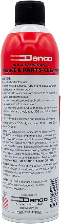 Denco #1930 Brake & Parts Cleaner Spray, Non-Chlorinated, Fast-Drying Degreaser, Low Odor Aerosol, 15.3oz (13oz net wt) (Case of 36)