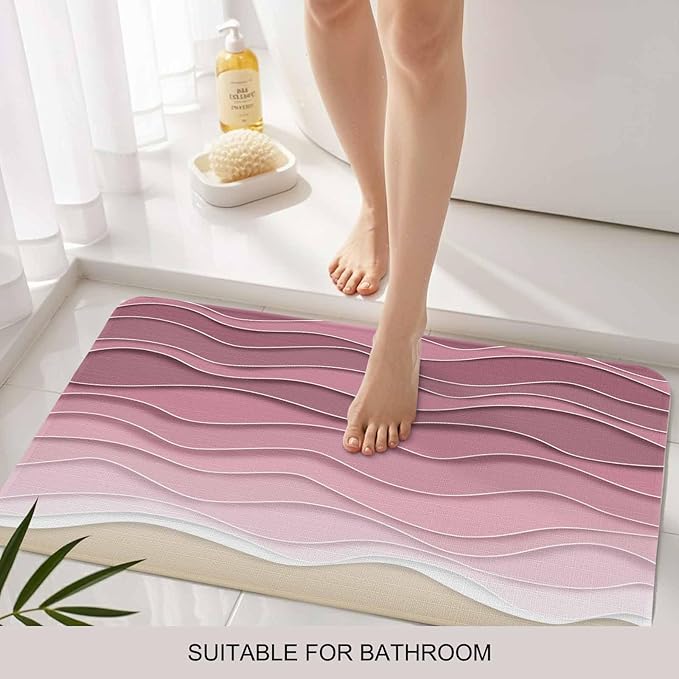 Ocean Waves Doormat Abstract Spray Beach Non Slip Low Profile Rubber Door Mat Washable Absorbent Indoor Front Door Mat Entryway Rug Entrance Carpet 24x36 Inch