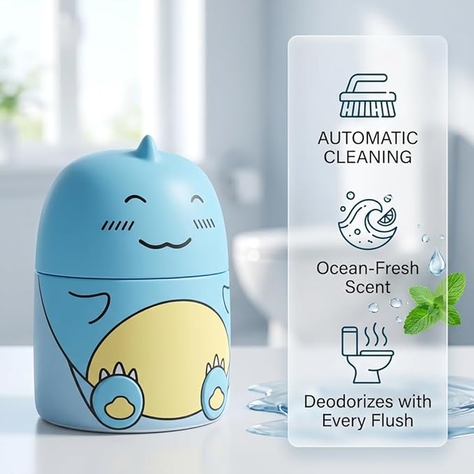 3Pcs Dinosaur Toilet Bowl Cleaner Bottle, Automatic Toilet Tank Cleaner for Long-Lasting Cleaning and Deodorizing, 2026 Upgraded Cute Dinosaur-Shaped Gel Freshness for Bathroom (3*Peach Flavor)