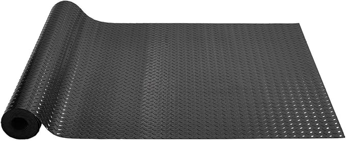 Garage Floor Mats 2 Rolls 14.7 x 3.6 Ft, 2.5mm PVC Garage Flooring, Black Car Floor Protector