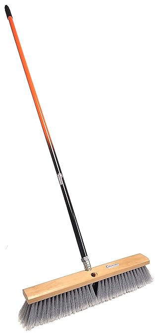 PBSA18003 Smooth-Surface Push Broom with Orange/Black Handle, 18"W