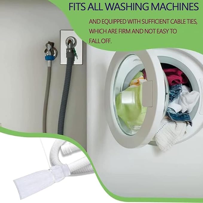 3pcs Washing Machine Lint Catcher- Elastic Cable Tie Design Washer Lint Catcher, Discharge Hose Lint Traps for Washing Machine Hose, Fits All Washing Machines