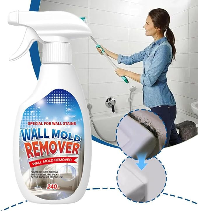 Wall Mold Remover Spray - Multi Surface Cleaning Solution for Painted Walls, Wood, Tile & Fabric, Highly Effective Stain & Dust Remover for Bathroom & Kitchen, Long Lasting Protection (1pcs)