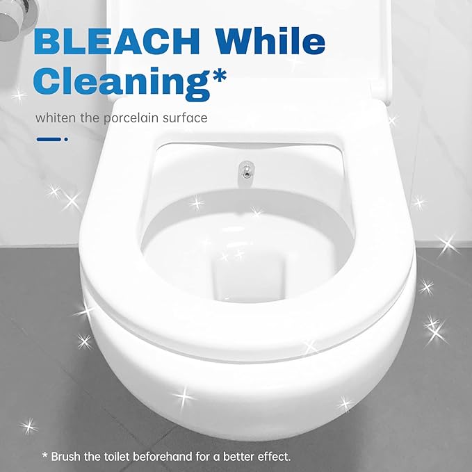 Vacplus Toilet Bowl Cleaner Tablets 30 PACK, Automatic Toilet Bowl Cleaners with Bleach for Deodorizing and Descaling, Bathroom Cleaner Against Tough Stains