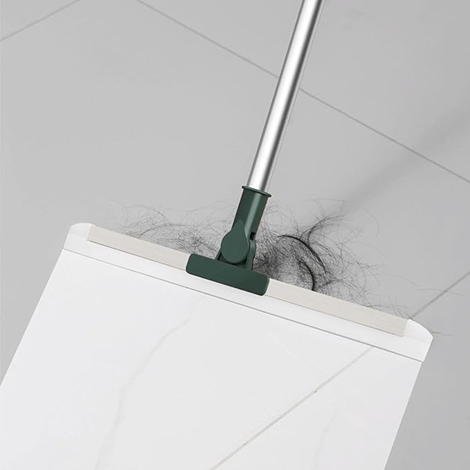 Generic Multifunction Floor Broom,Household Silicone Wiper Floor Squeegee Perfect for Kitchen Shower Tile Pet Hair,Long Handle Anti-Static Household (M), Medium, Green