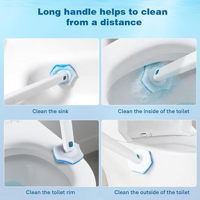 Disposable Toilet Brush Refills,32 Pcs,Disposable Toilet Cleaner,Toilet Bowl Cleaner,Not Compatible with Other Brands