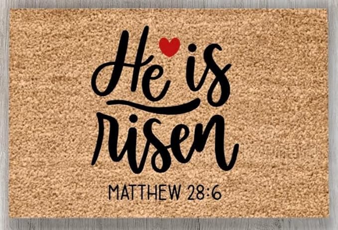 He is Risen Christian Easter Spring Decor Holiday Religious New Home Welcome Mats Indoor Kitchen 18x30 Inch