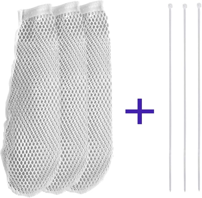 Nylon Lint Trap for Washing Machine Drain Systems & Discharge Hoses - Fits all washing machines（3Pcs nylon velvet collector and 3Pcs tie strap）