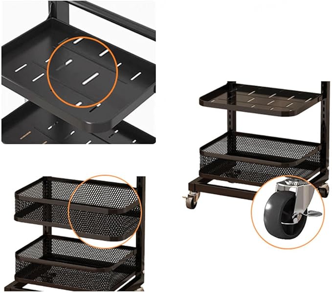 3 Tier Microwave Shelf Stand Pan Storage nizer for Kitchen Sliding Plate Rack for Cupboard Storage White (3 * 3 Boards)