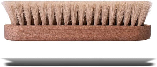 VALENTINO GAREMI Soft Cleaning Brush – Genuine German Goat Hair for Leather, Suede & Shoes – Wooden Handle – Made in Germany