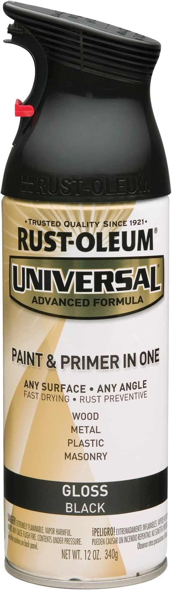 Rust-Oleum 245196-6PK Universal All Surface Spray Paint, 12 oz, Gloss Black, 6 Pack